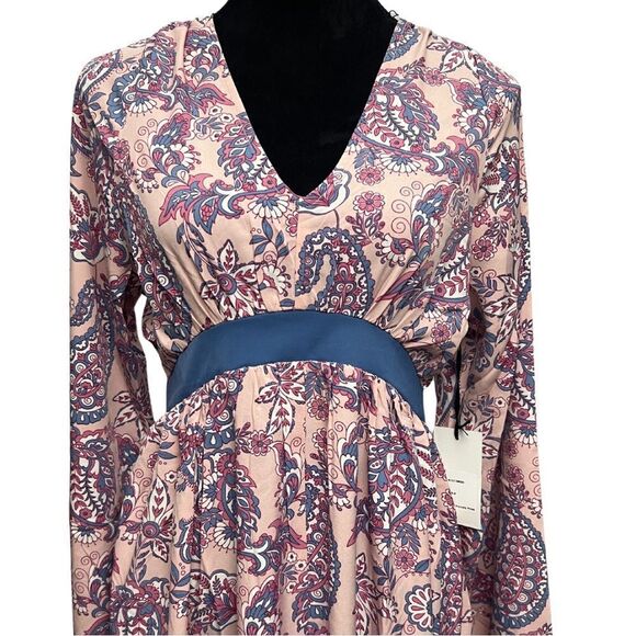 Unique Vintage Pink Paisley Print Dress - Picture 4 of 11